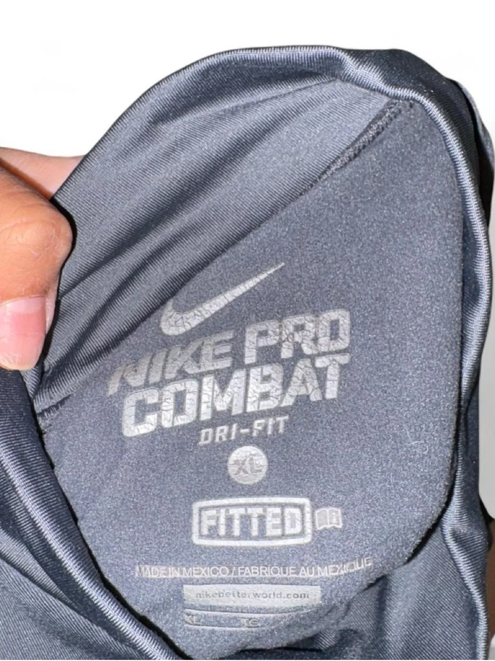 Nike Pro Combat Black Gray Dri-FIT Compression Top